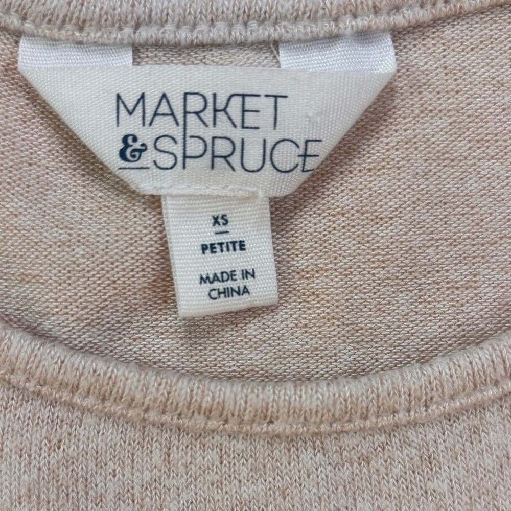 Market & Spruce Women’s Striped Sweater Button Detail Size Petite XS - Picture 2 of 6